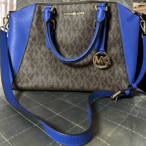 Michael Kors - blue & brown satchel